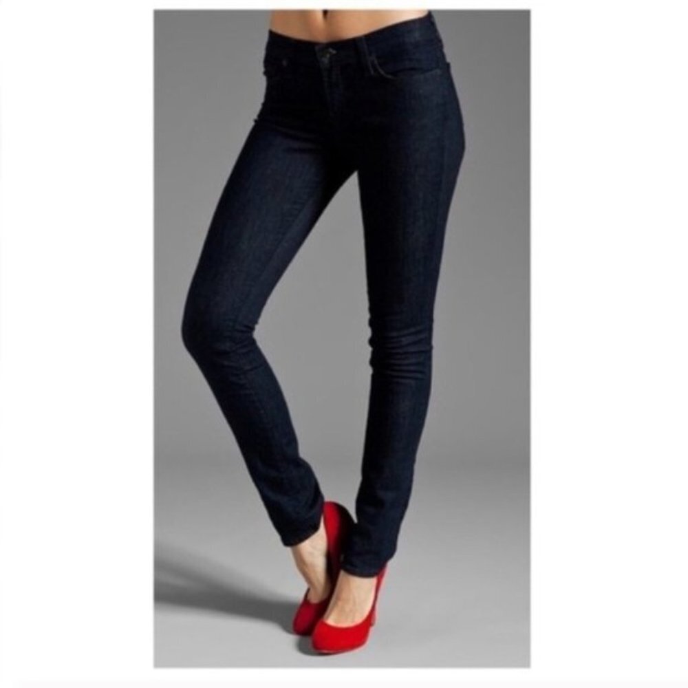 J Brand Mid Rise Dark Wash Skinny Jeans, Size 24